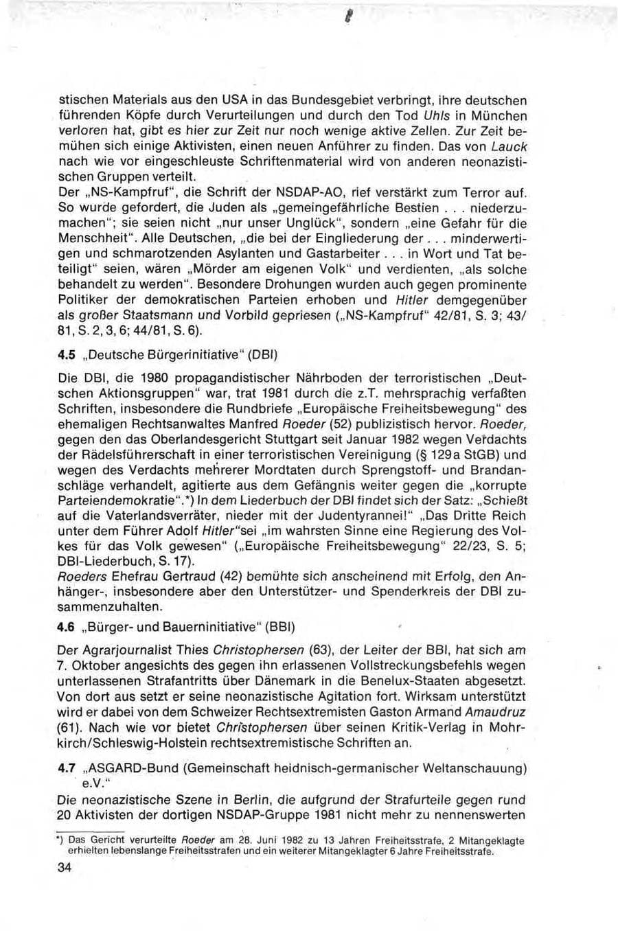 Seite 34 des Verfassungsschutzbericht 1981 Bund