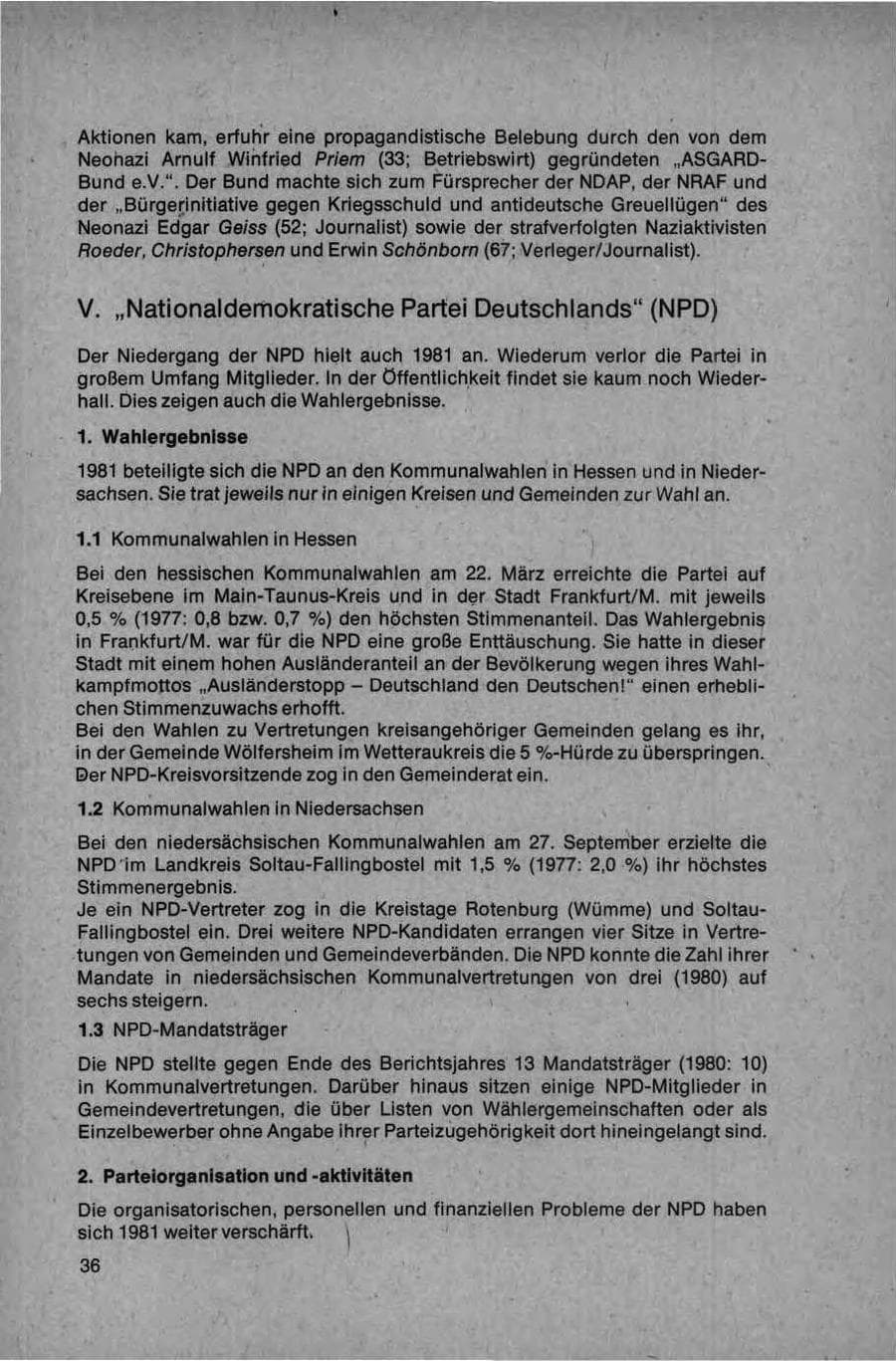 Seite 36 des Verfassungsschutzbericht 1981 Bund