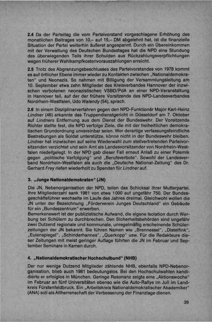Seite 39 des Verfassungsschutzbericht 1981 Bund