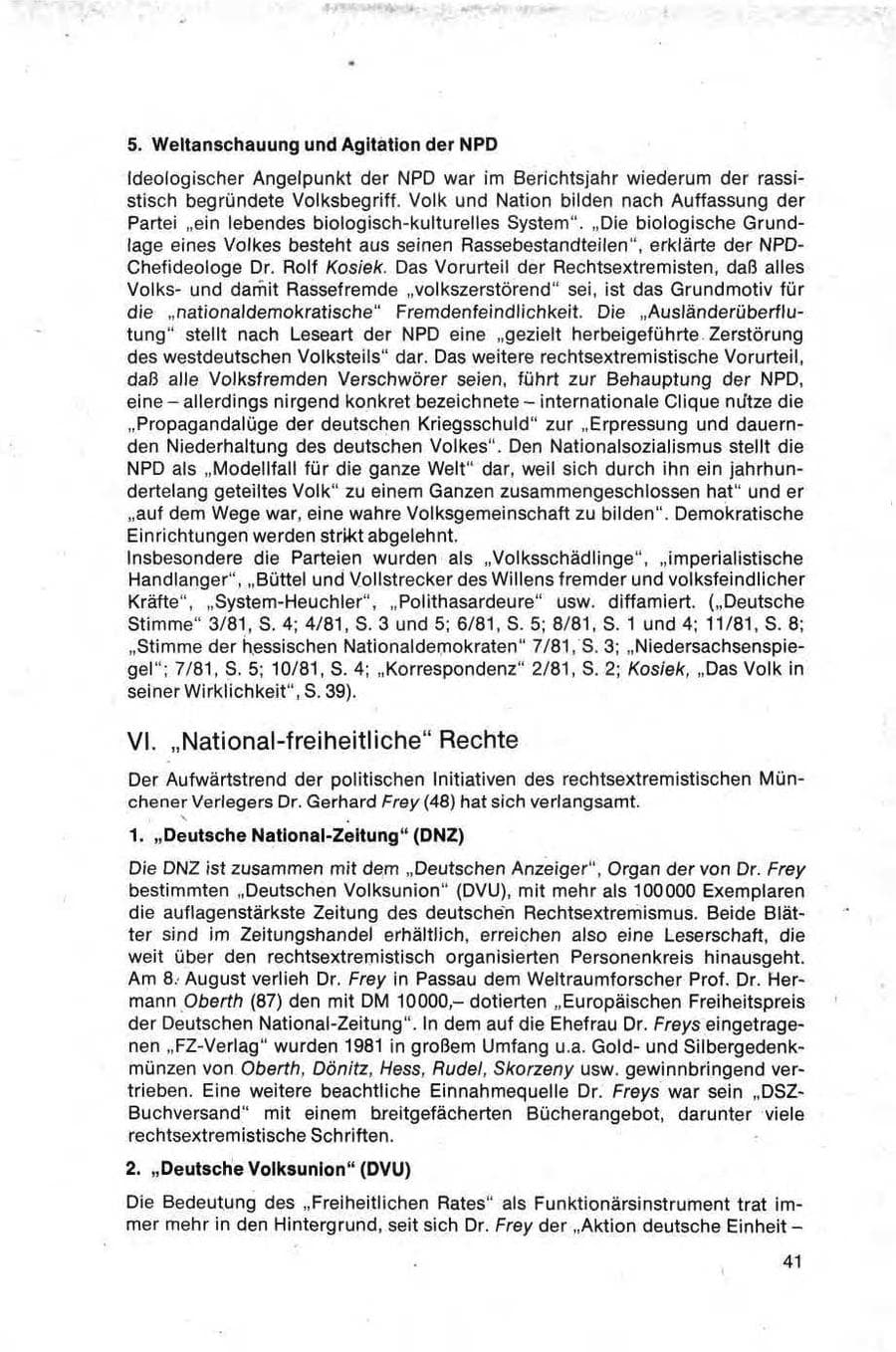 Seite 41 des Verfassungsschutzbericht 1981 Bund