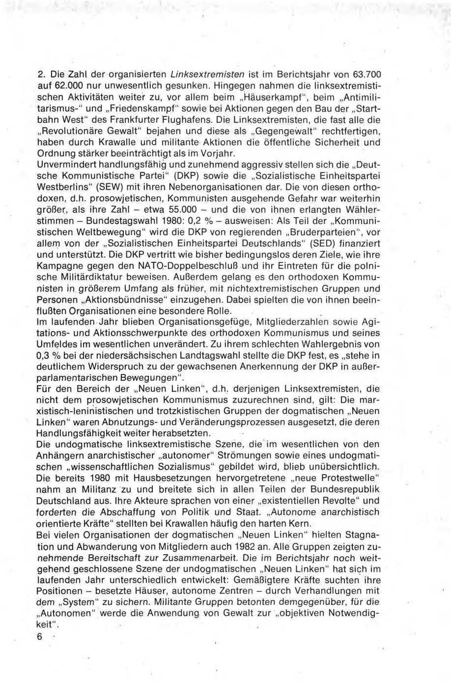 Seite 6 des Verfassungsschutzbericht 1981 Bund