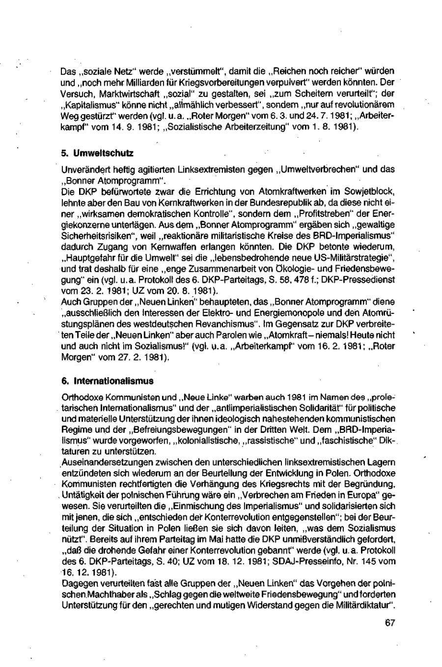 Seite 67 des Verfassungsschutzbericht 1981 Bund