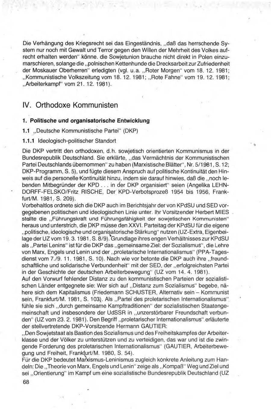 Seite 68 des Verfassungsschutzbericht 1981 Bund