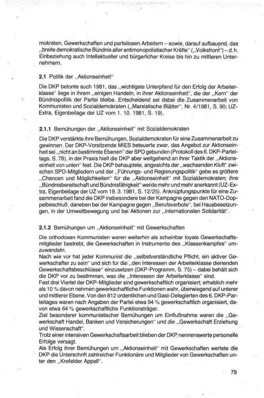 Seite 79 des Verfassungsschutzbericht 1981 Bund