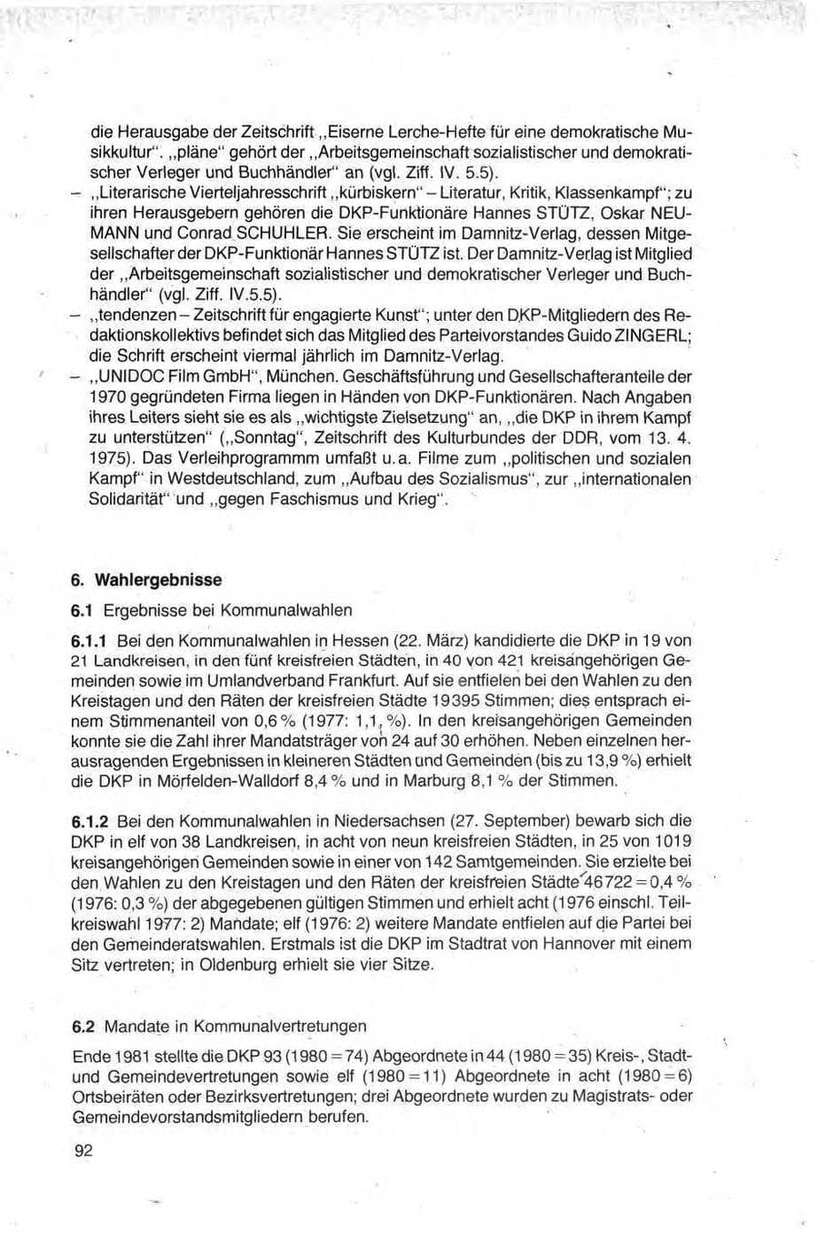 Seite 92 des Verfassungsschutzbericht 1981 Bund