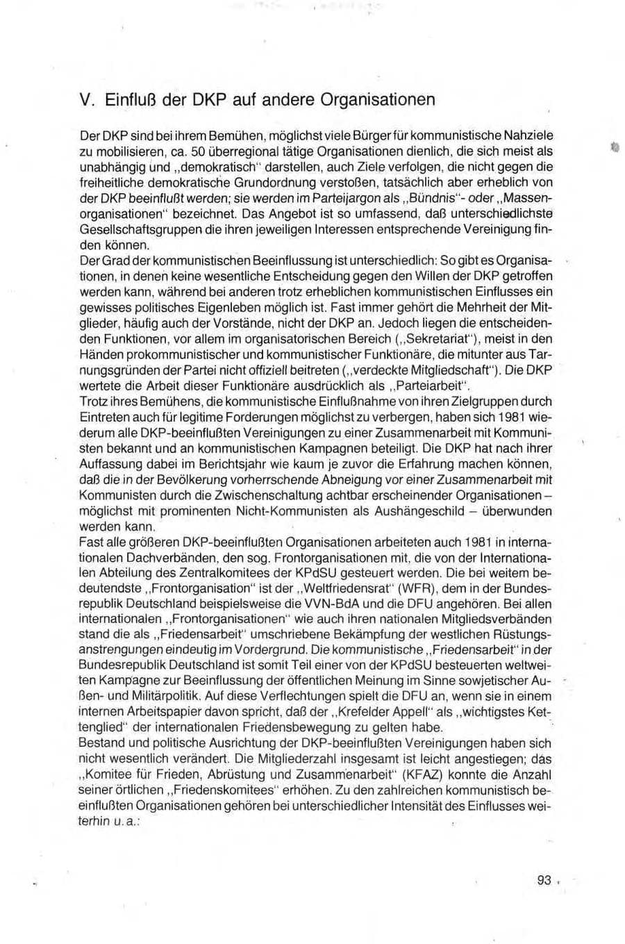 Seite 93 des Verfassungsschutzbericht 1981 Bund