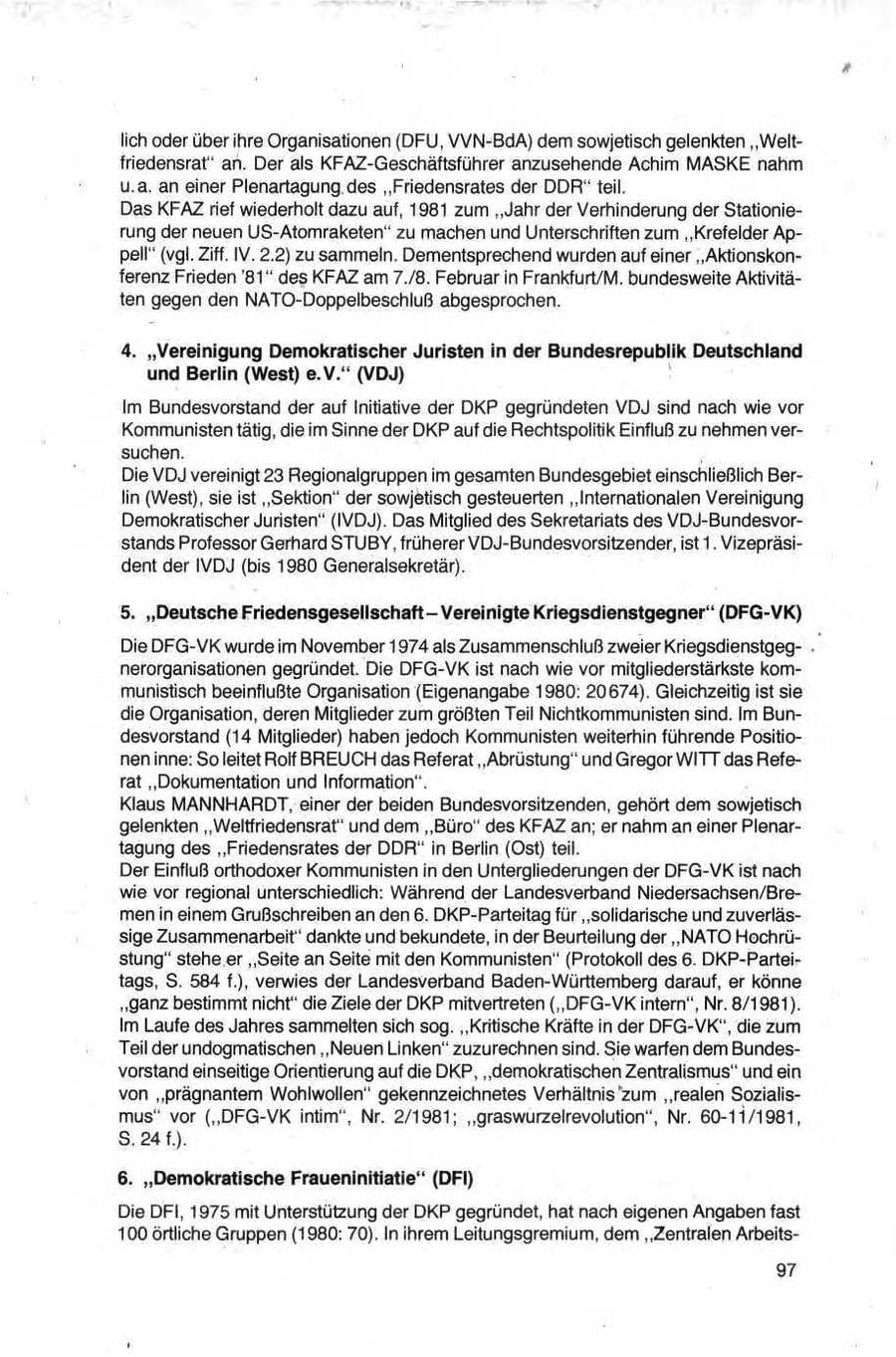 Seite 97 des Verfassungsschutzbericht 1981 Bund