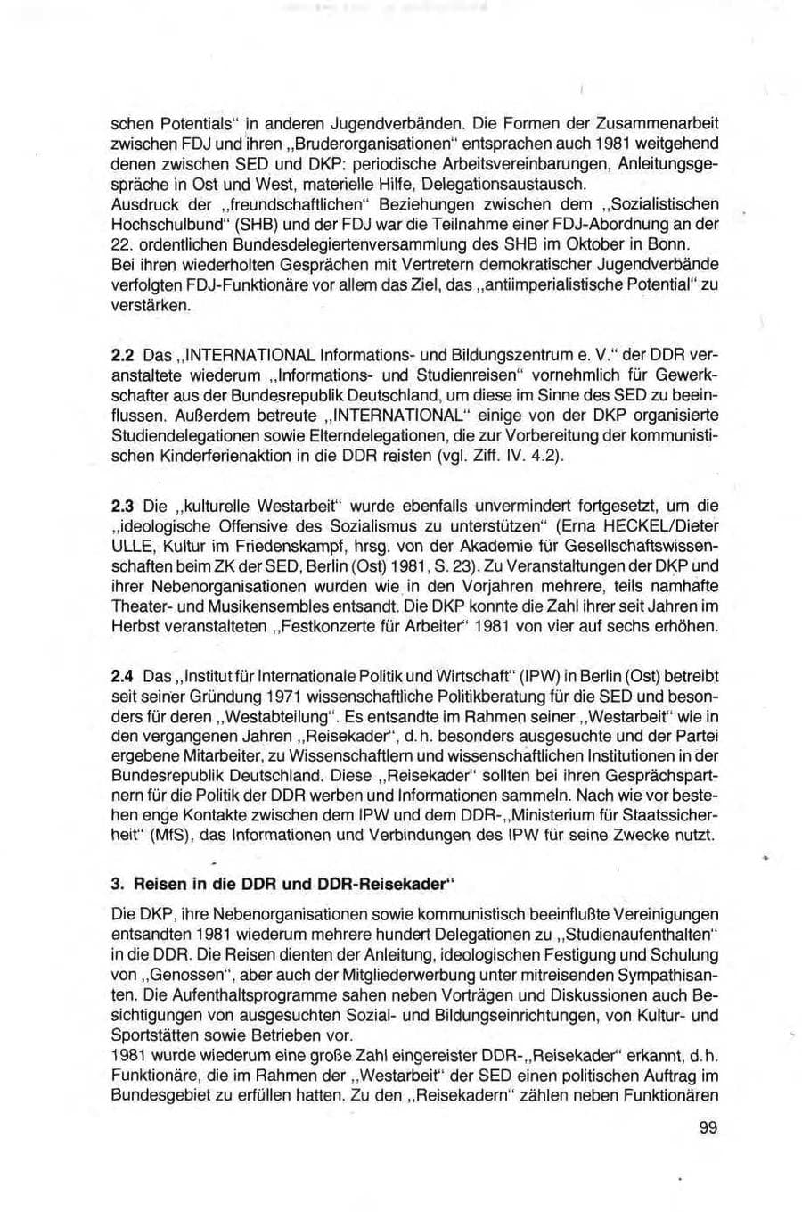 Seite 99 des Verfassungsschutzbericht 1981 Bund