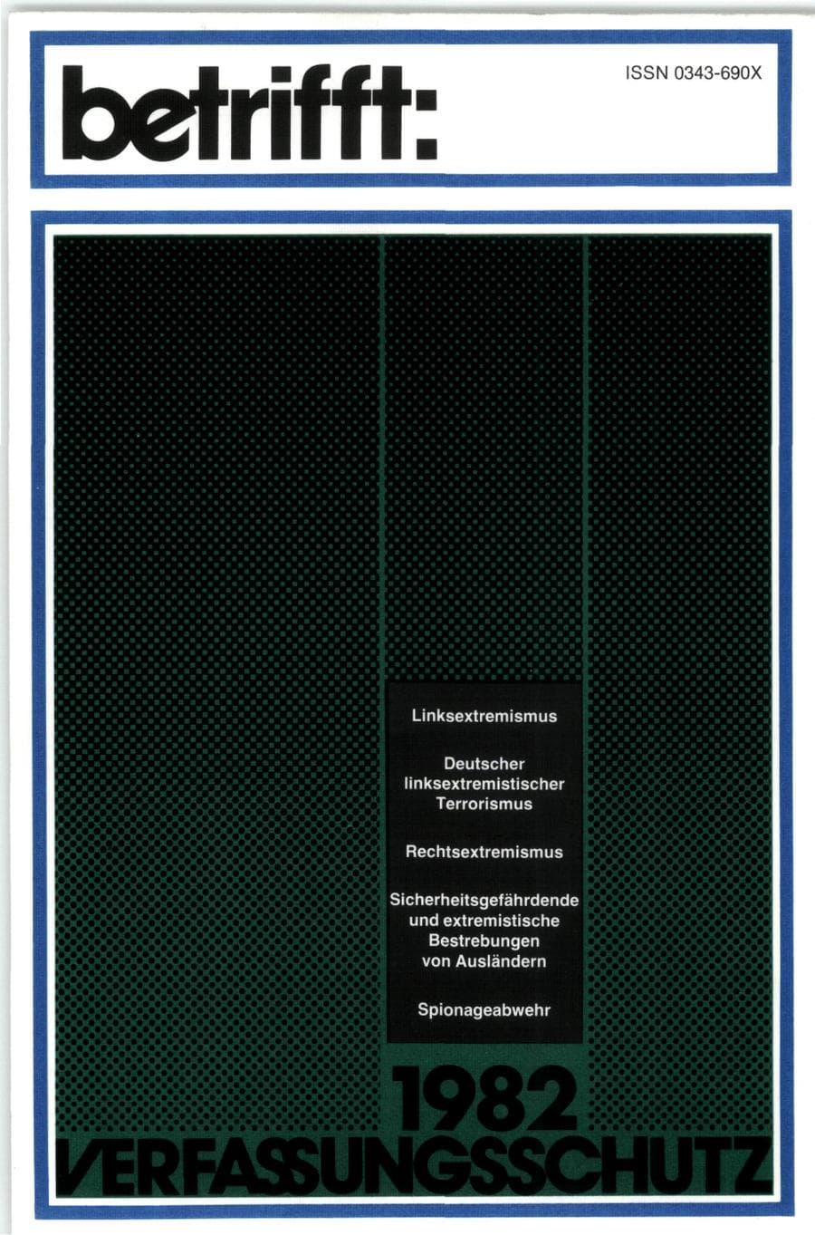 Seite 1 des Verfassungsschutzbericht 1982 Bund