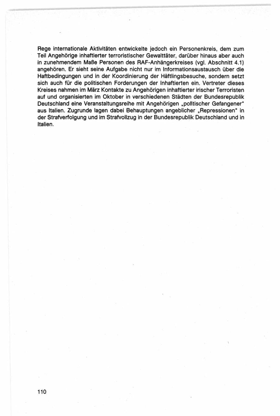 Seite 110 des Verfassungsschutzbericht 1982 Bund