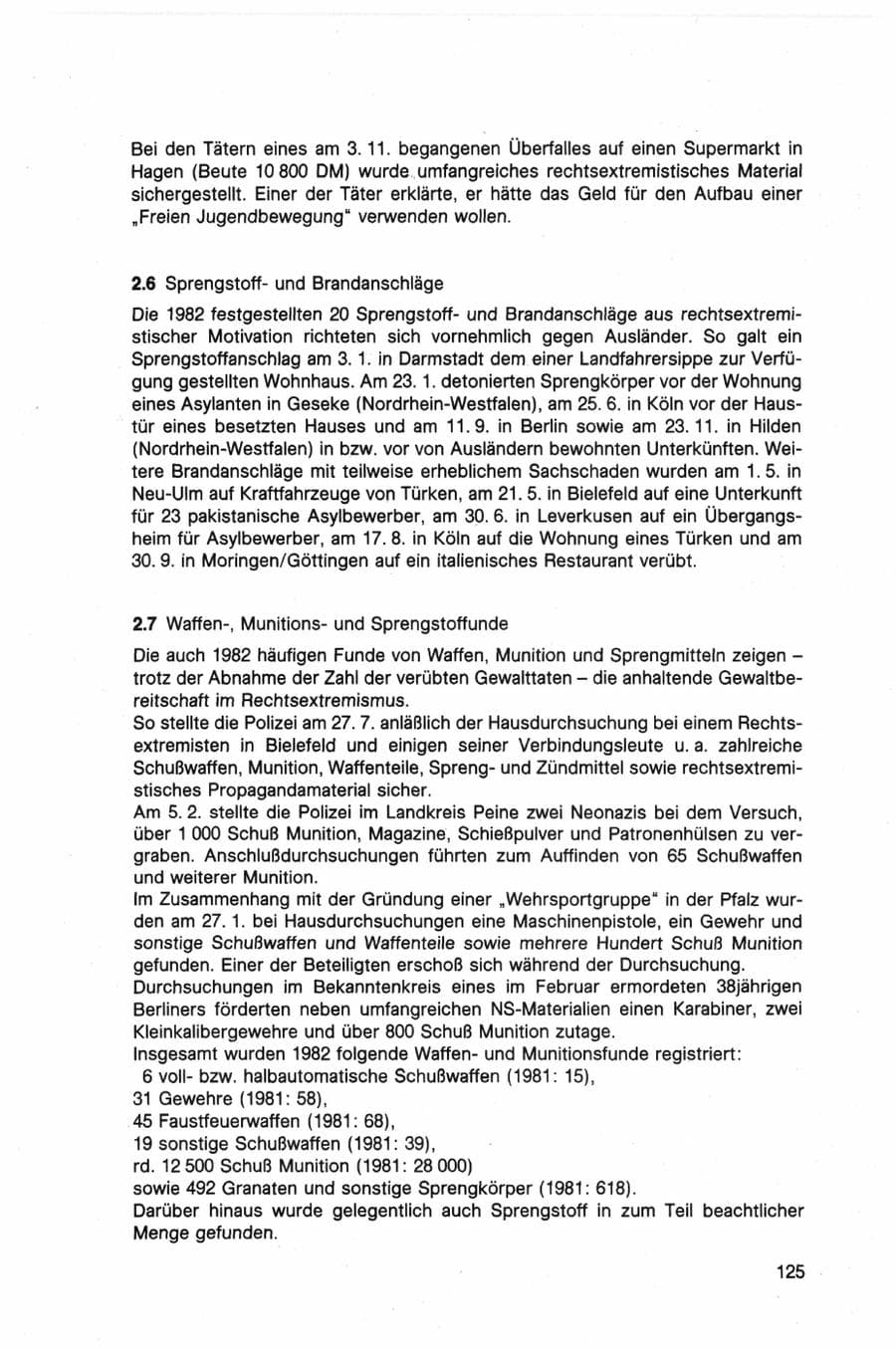 Seite 125 des Verfassungsschutzbericht 1982 Bund