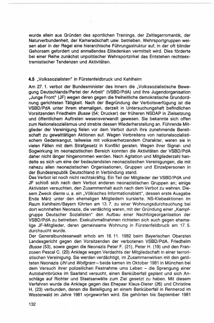 Seite 132 des Verfassungsschutzbericht 1982 Bund
