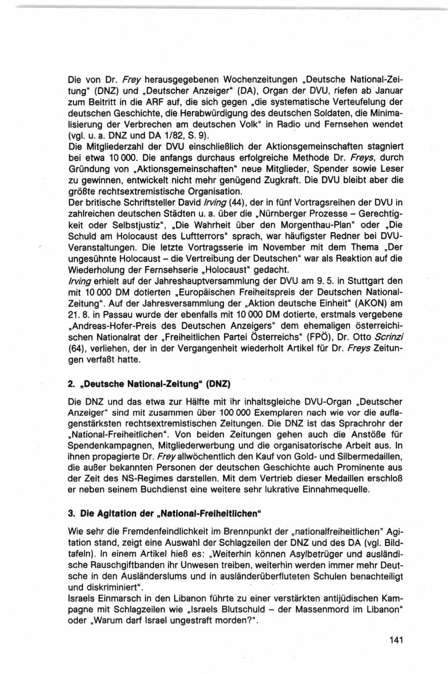 Seite 141 des Verfassungsschutzbericht 1982 Bund