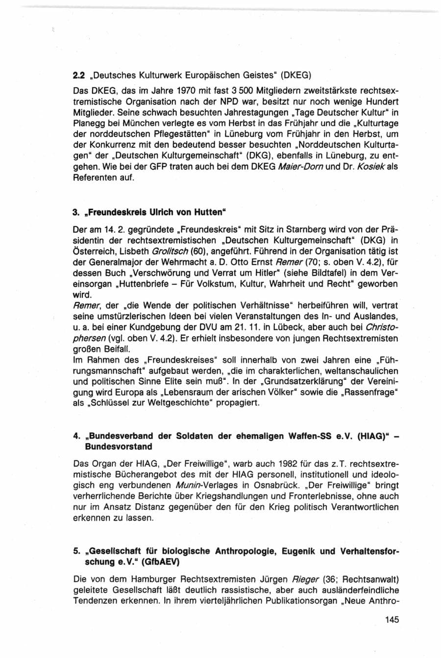 Seite 145 des Verfassungsschutzbericht 1982 Bund