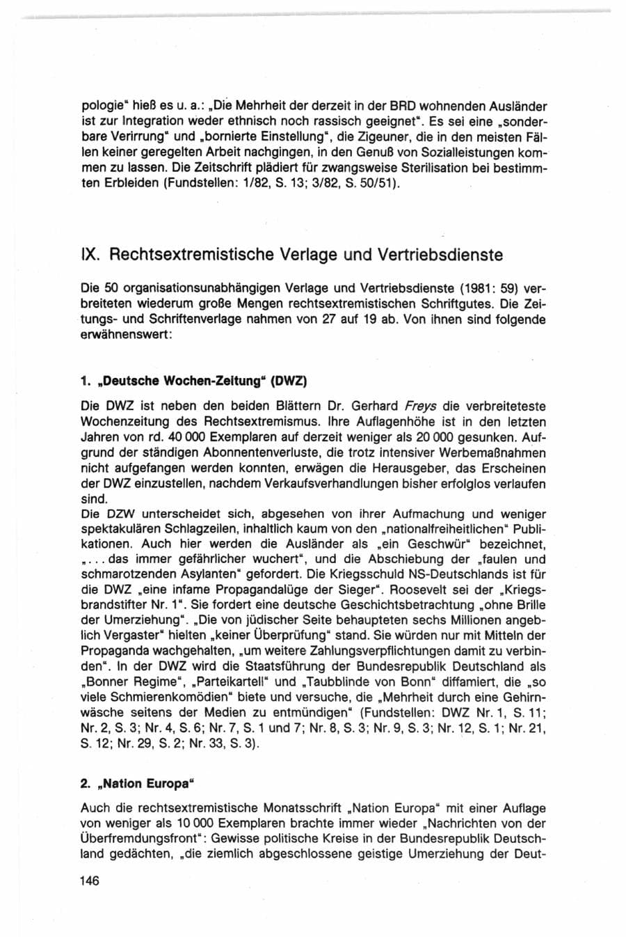 Seite 146 des Verfassungsschutzbericht 1982 Bund
