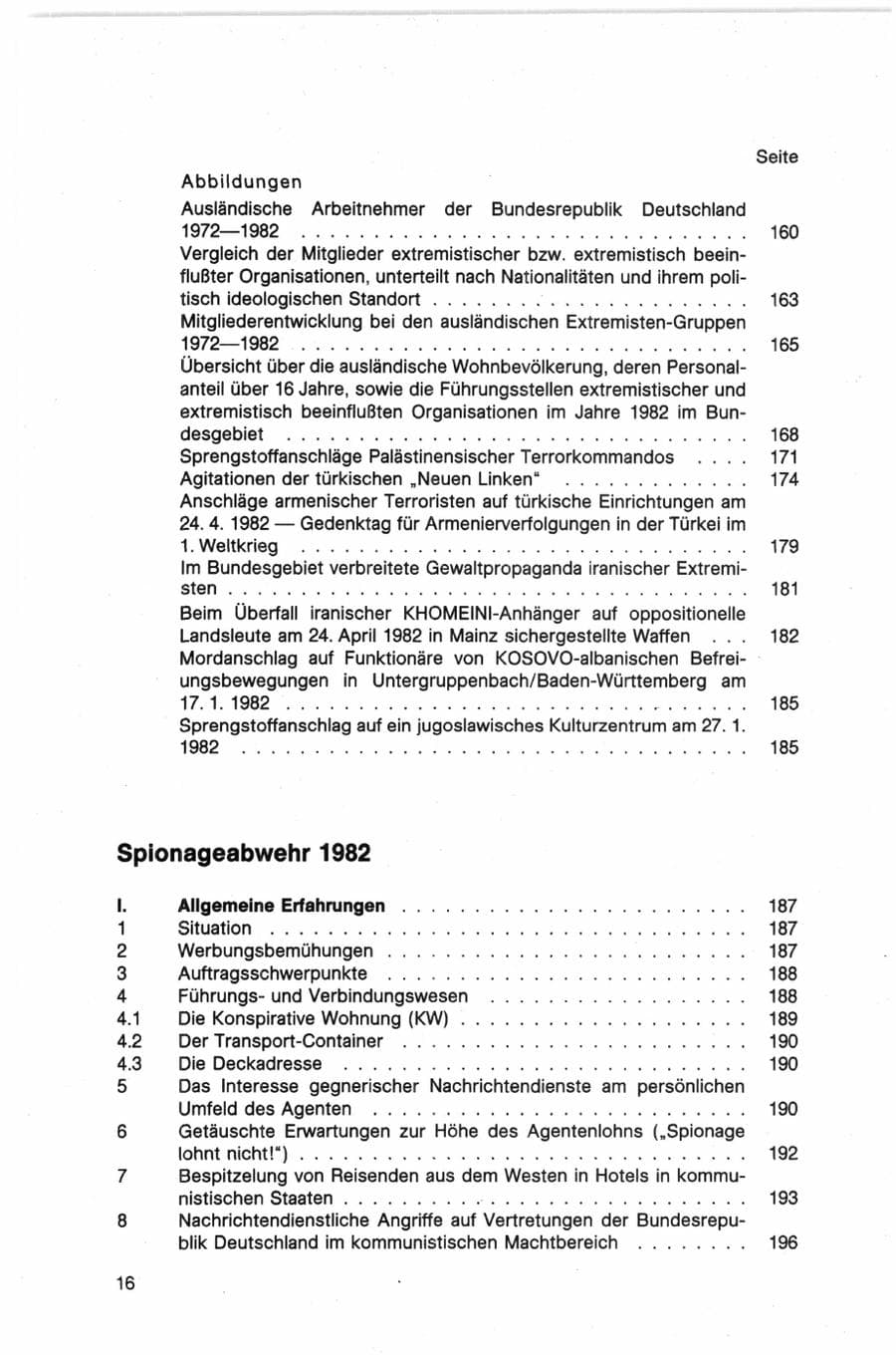 Seite 16 des Verfassungsschutzbericht 1982 Bund