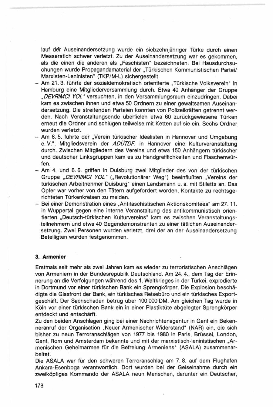 Seite 178 des Verfassungsschutzbericht 1982 Bund