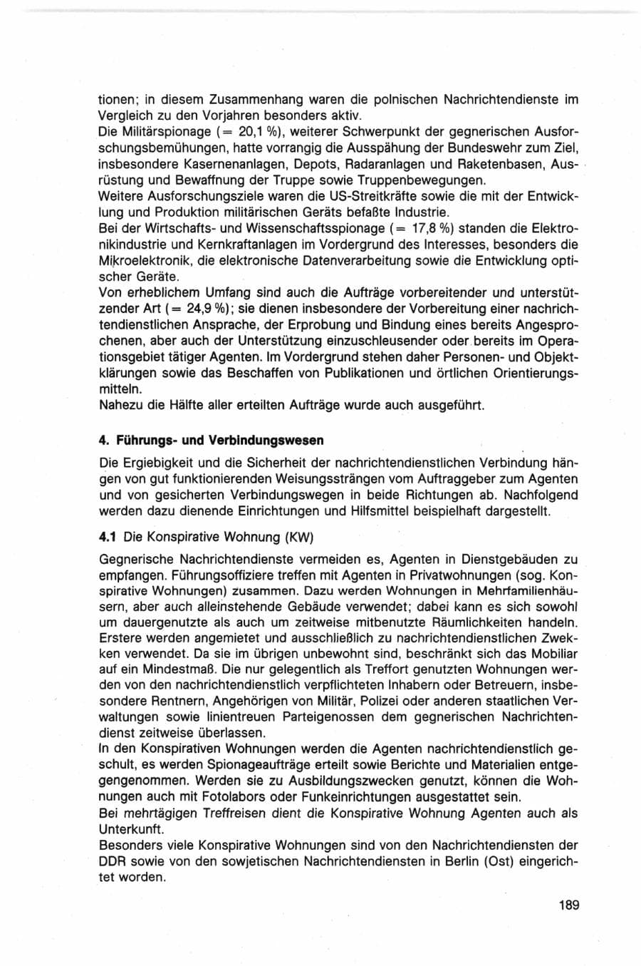 Seite 189 des Verfassungsschutzbericht 1982 Bund