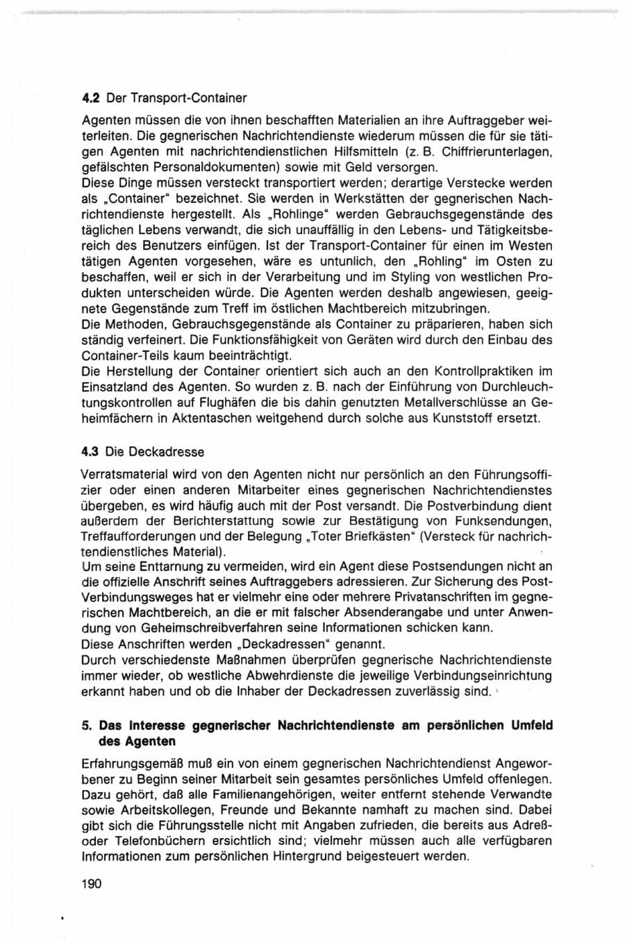 Seite 190 des Verfassungsschutzbericht 1982 Bund