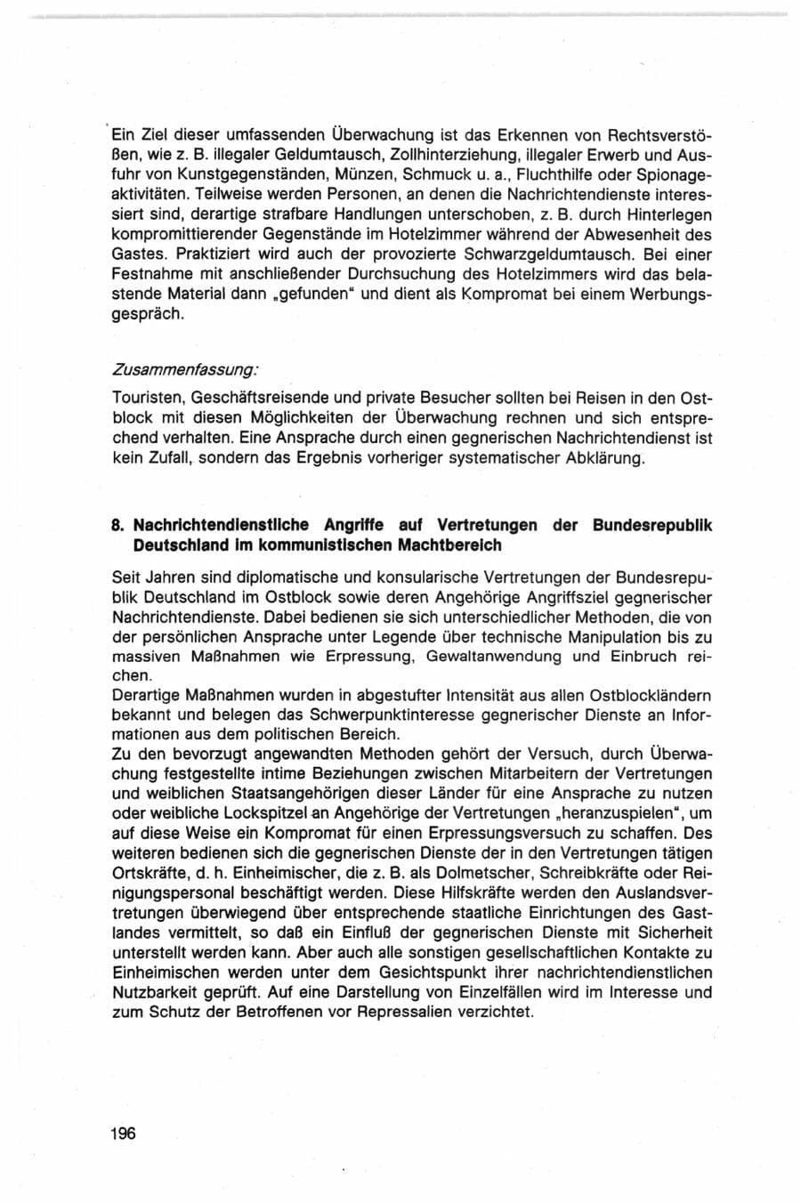 Seite 196 des Verfassungsschutzbericht 1982 Bund