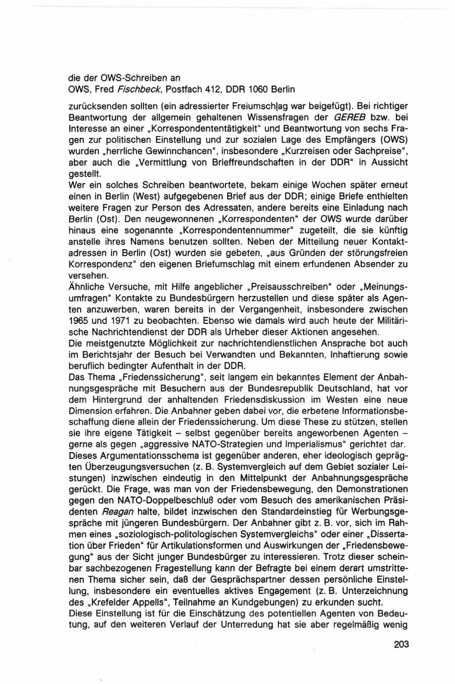 Seite 203 des Verfassungsschutzbericht 1982 Bund