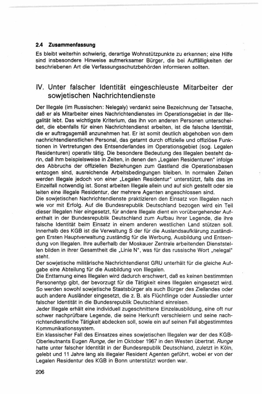 Seite 206 des Verfassungsschutzbericht 1982 Bund