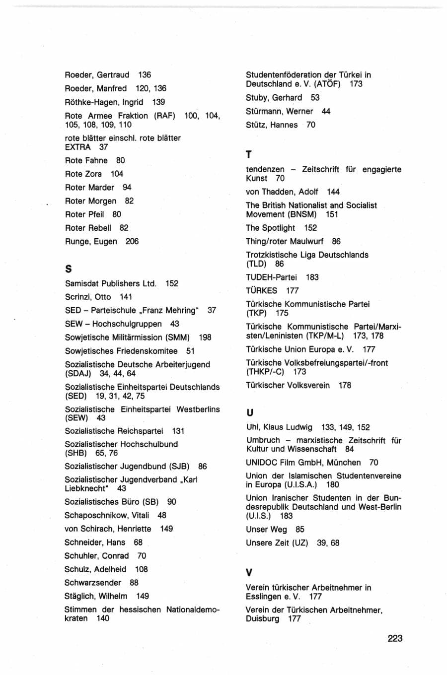 Seite 223 des Verfassungsschutzbericht 1982 Bund