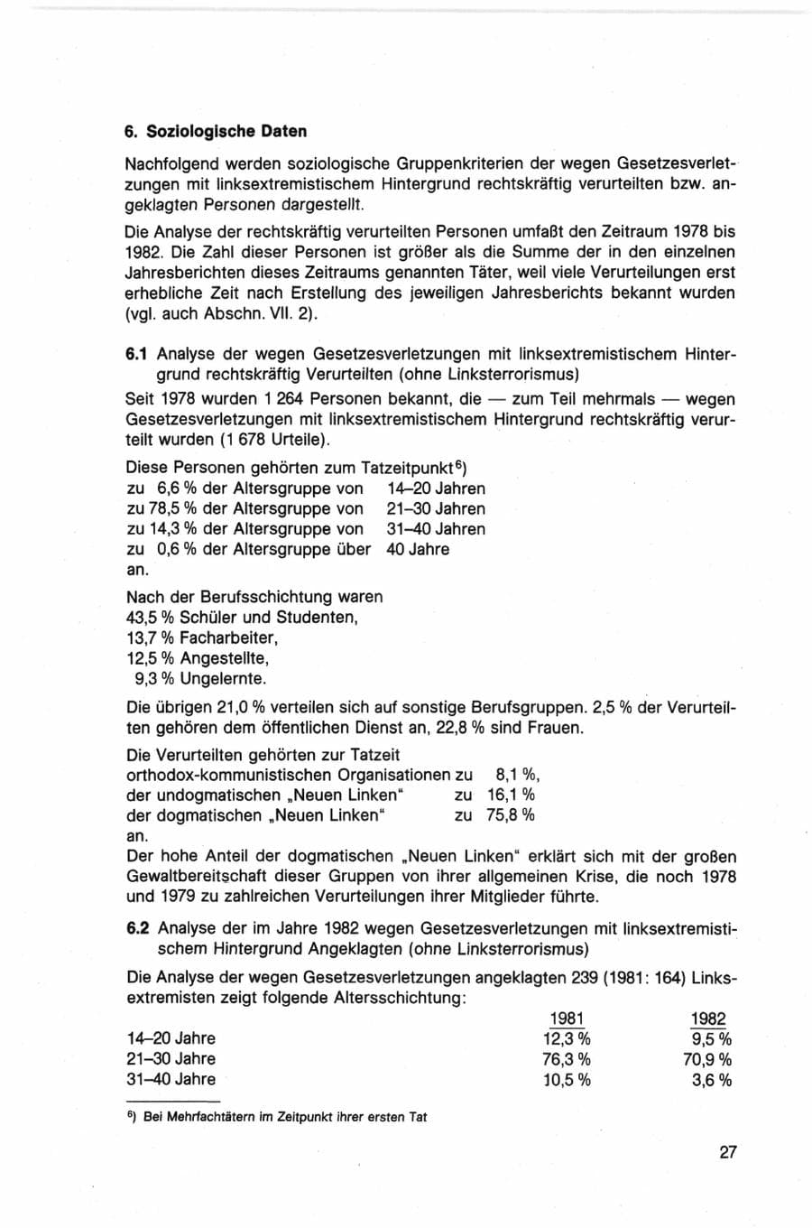 Seite 27 des Verfassungsschutzbericht 1982 Bund