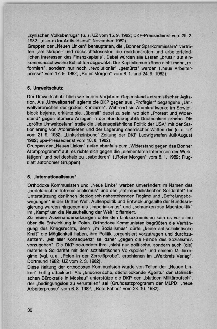 Seite 30 des Verfassungsschutzbericht 1982 Bund