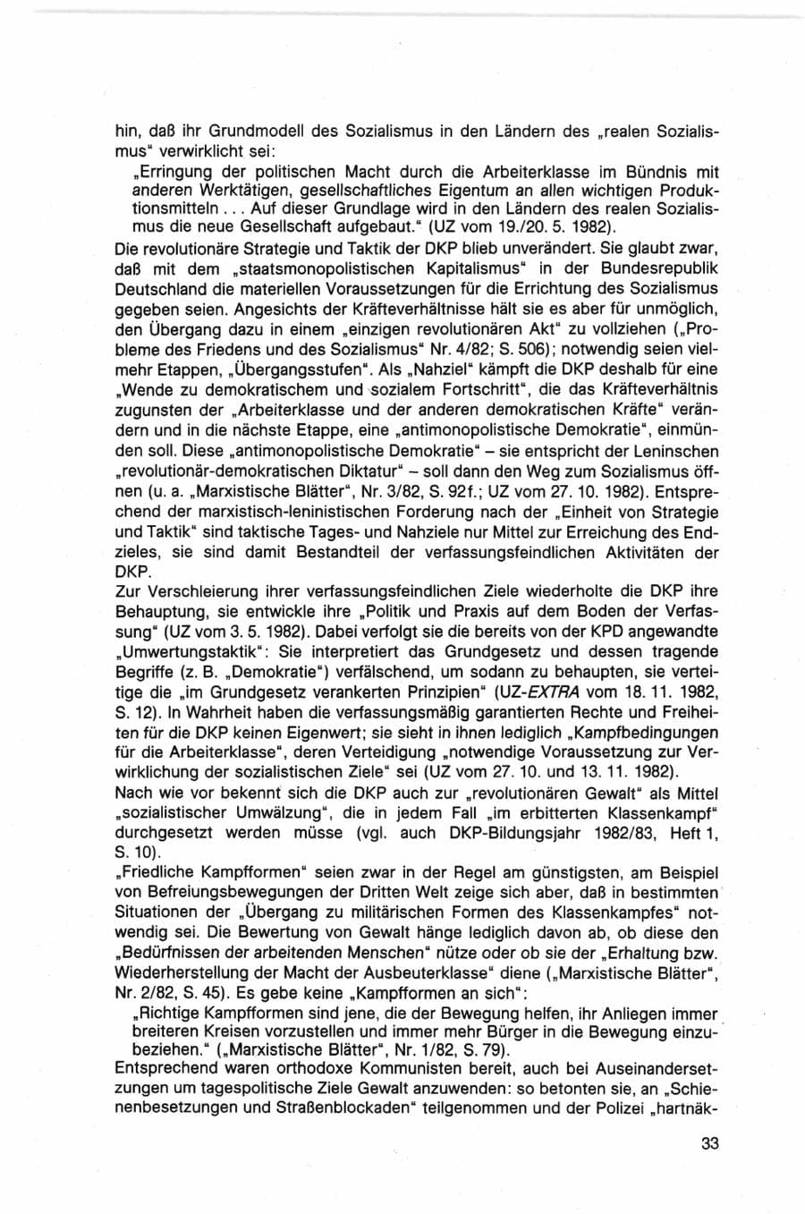 Seite 33 des Verfassungsschutzbericht 1982 Bund