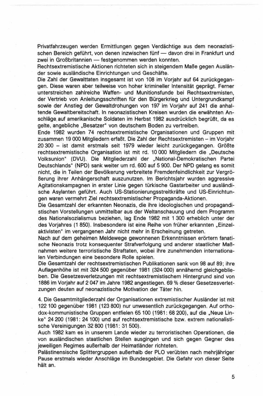 Seite 5 des Verfassungsschutzbericht 1982 Bund