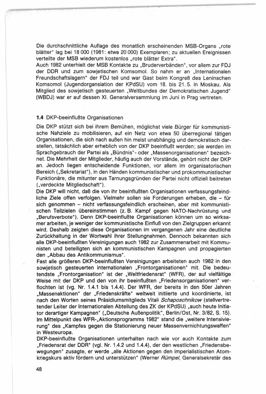 Seite 48 des Verfassungsschutzbericht 1982 Bund