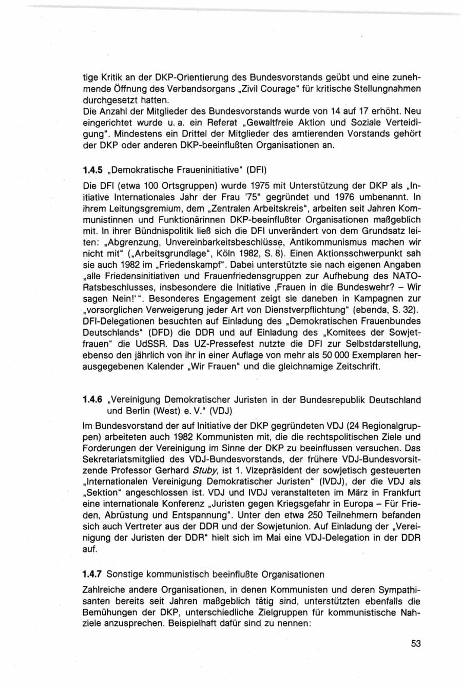 Seite 53 des Verfassungsschutzbericht 1982 Bund