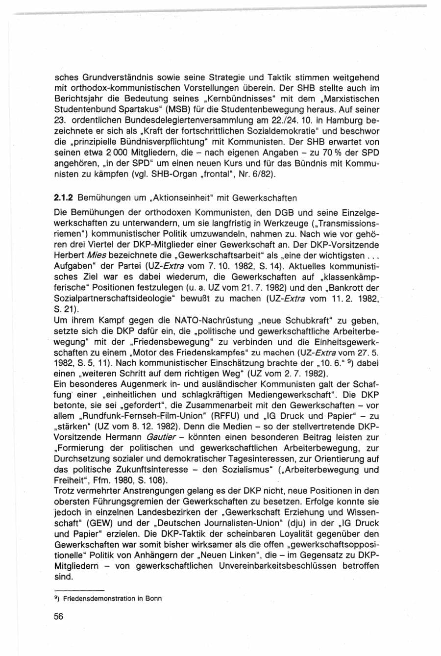 Seite 56 des Verfassungsschutzbericht 1982 Bund