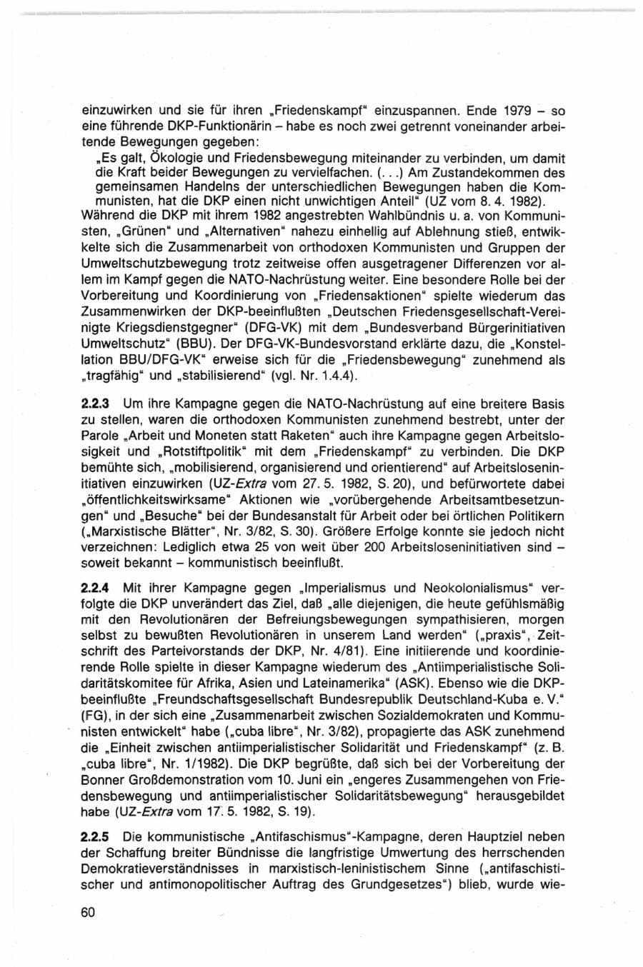 Seite 60 des Verfassungsschutzbericht 1982 Bund