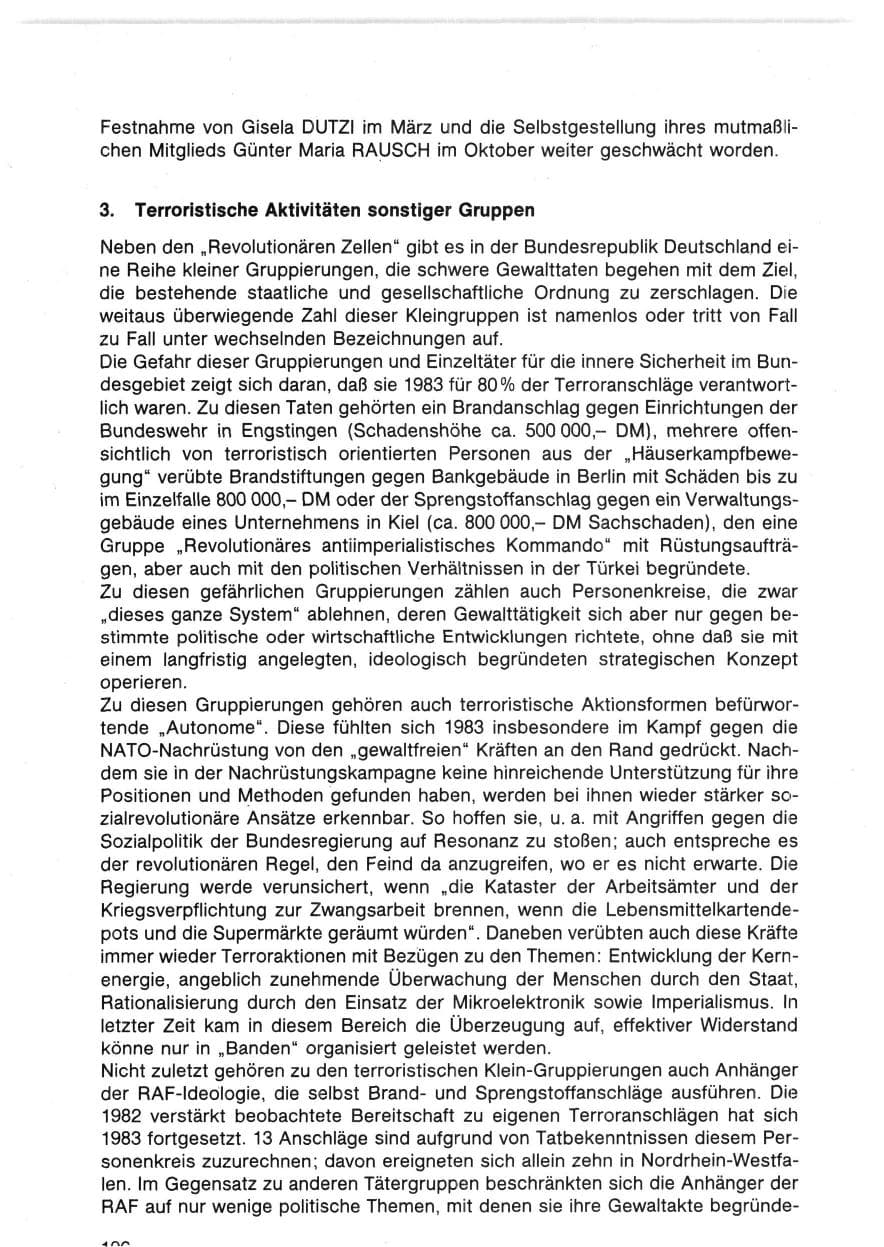 Seite 111 des Verfassungsschutzbericht 1983 Bund