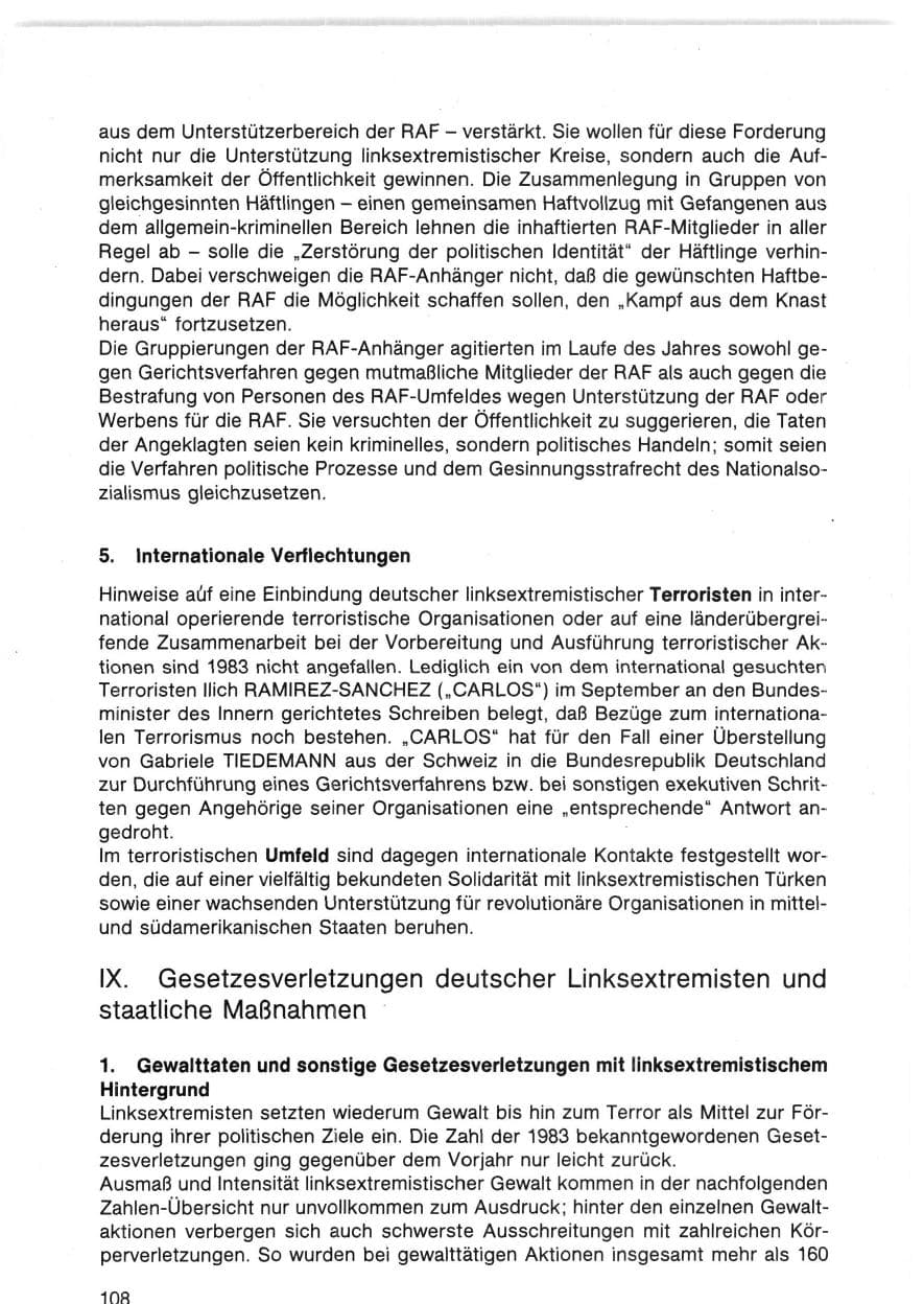 Seite 113 des Verfassungsschutzbericht 1983 Bund