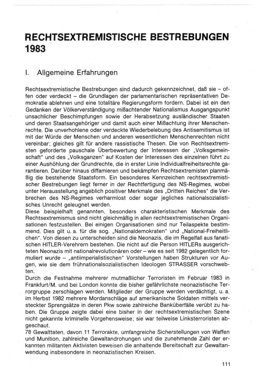 Seite 116 des Verfassungsschutzbericht 1983 Bund