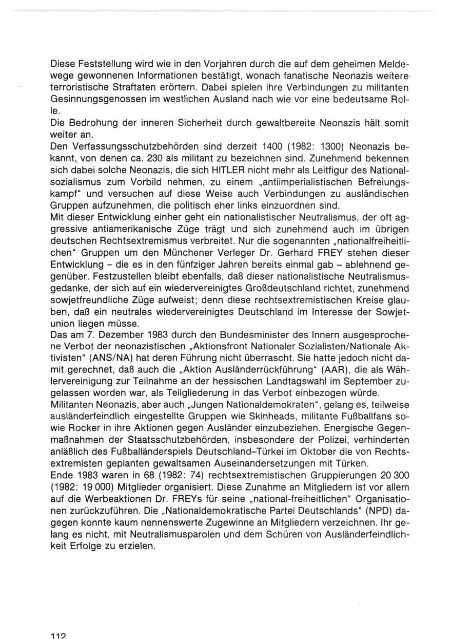 Seite 117 des Verfassungsschutzbericht 1983 Bund