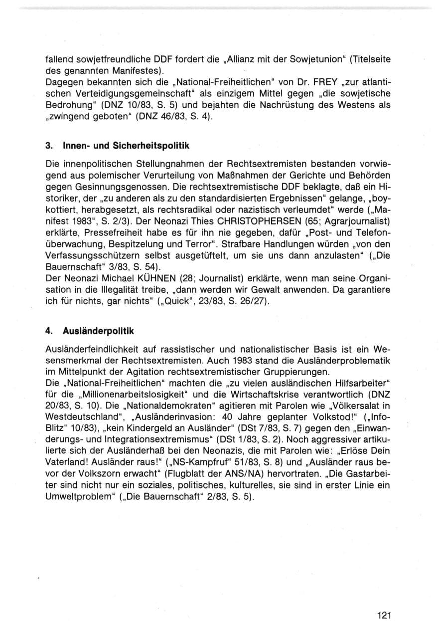 Seite 124 des Verfassungsschutzbericht 1983 Bund