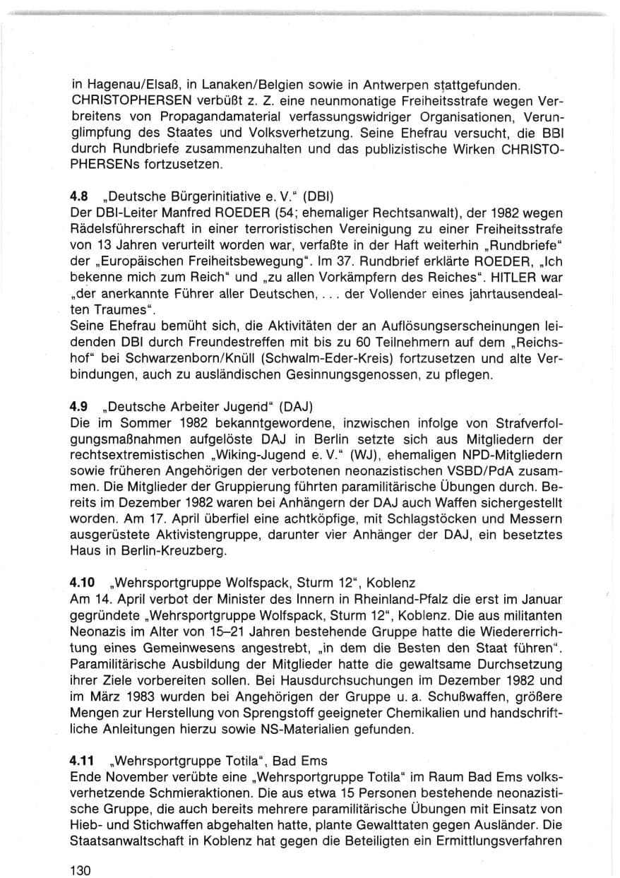 Seite 133 des Verfassungsschutzbericht 1983 Bund