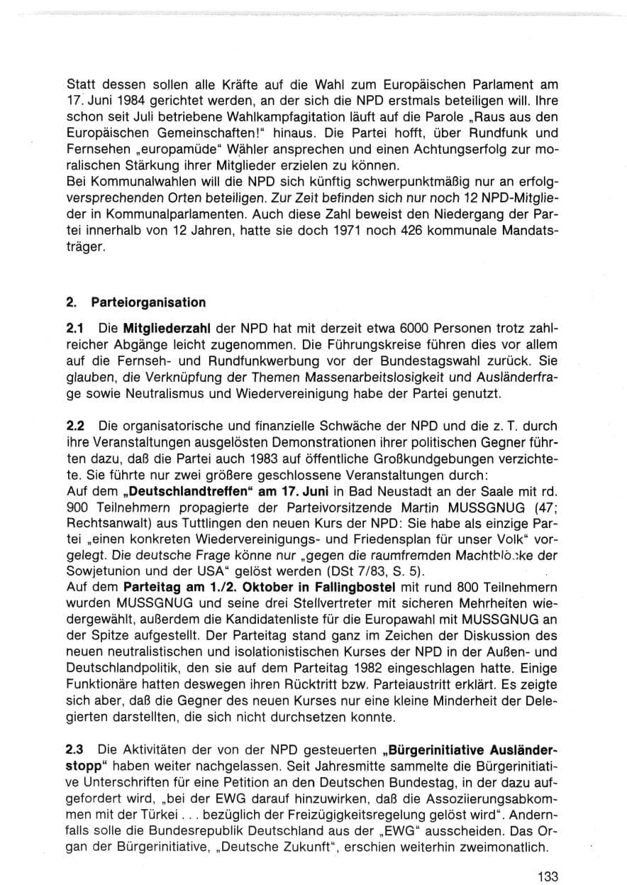 Seite 136 des Verfassungsschutzbericht 1983 Bund