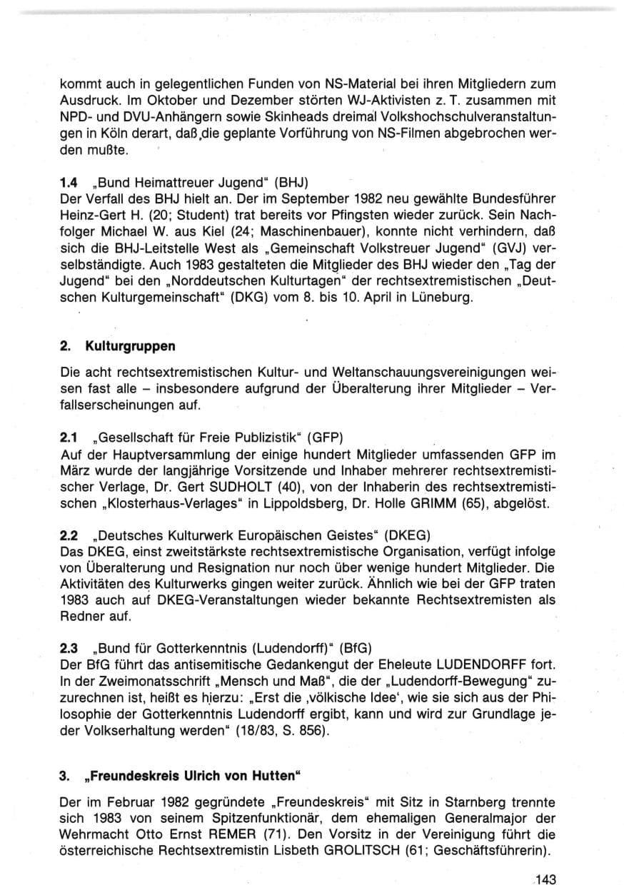 Seite 146 des Verfassungsschutzbericht 1983 Bund
