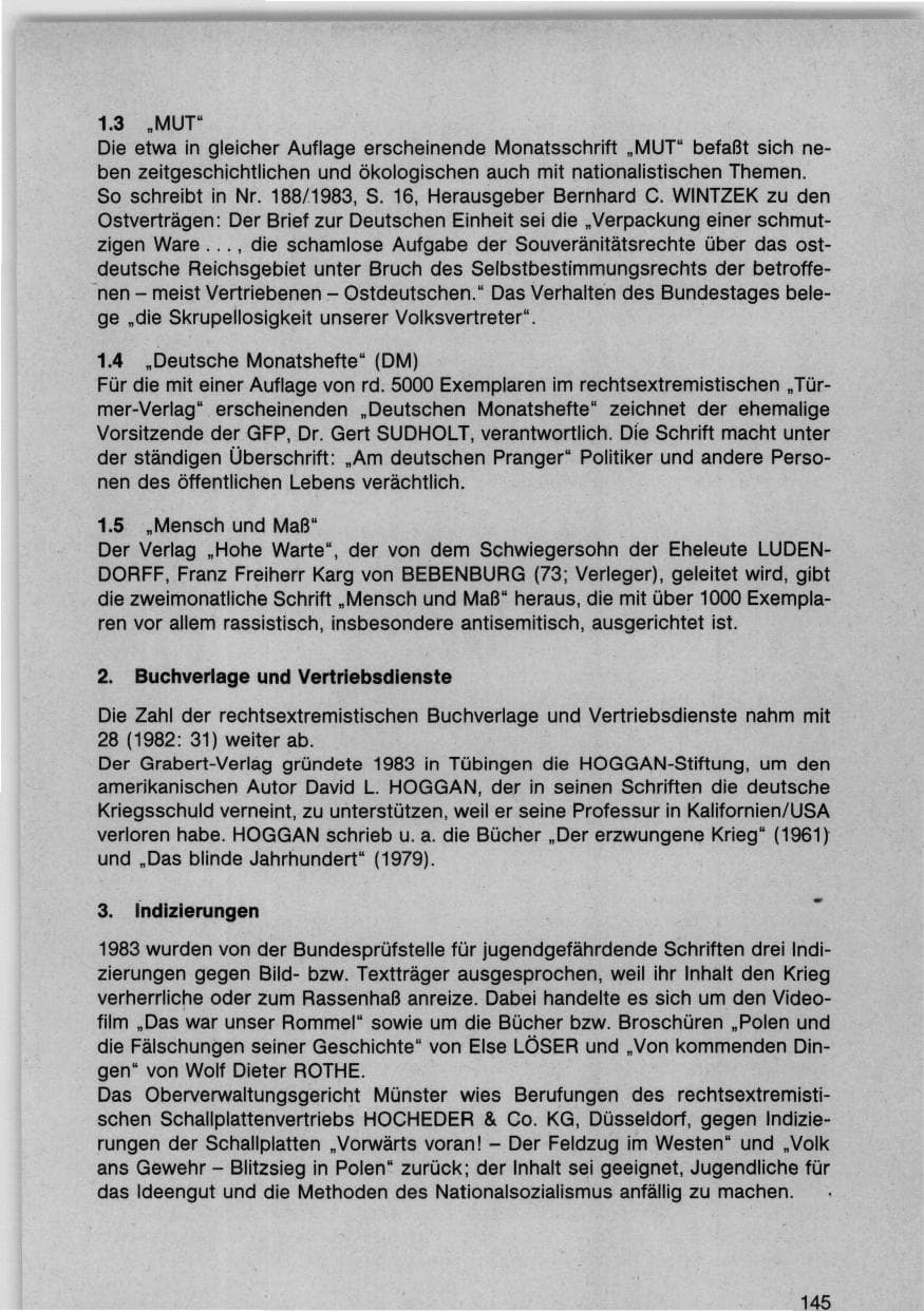 Seite 148 des Verfassungsschutzbericht 1983 Bund