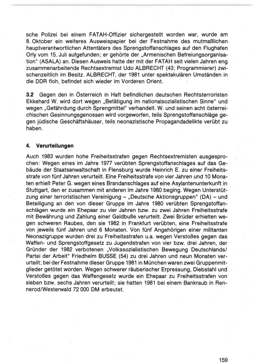 Seite 162 des Verfassungsschutzbericht 1983 Bund
