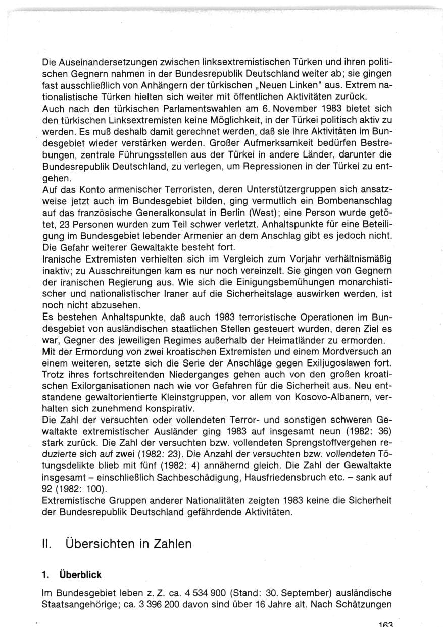 Seite 166 des Verfassungsschutzbericht 1983 Bund