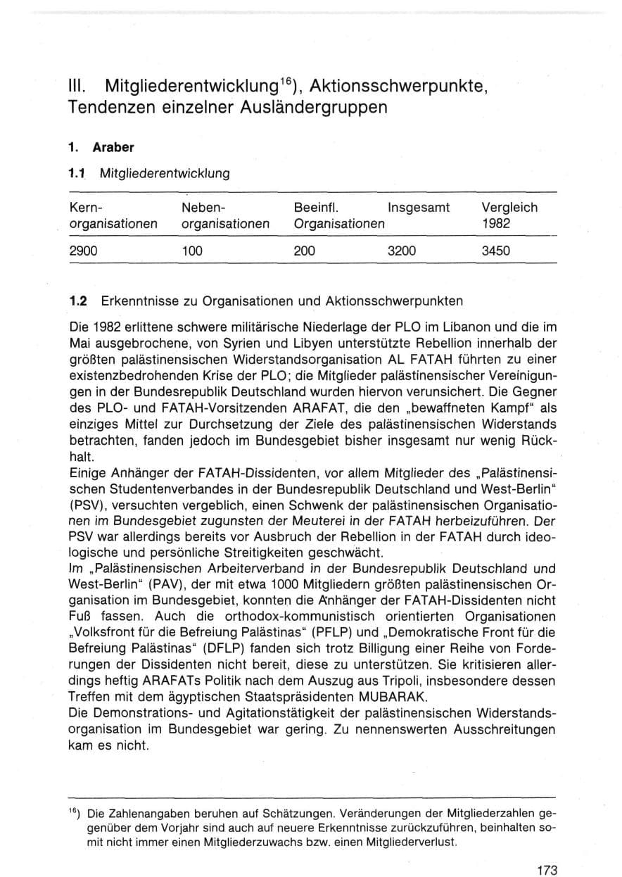 Seite 176 des Verfassungsschutzbericht 1983 Bund