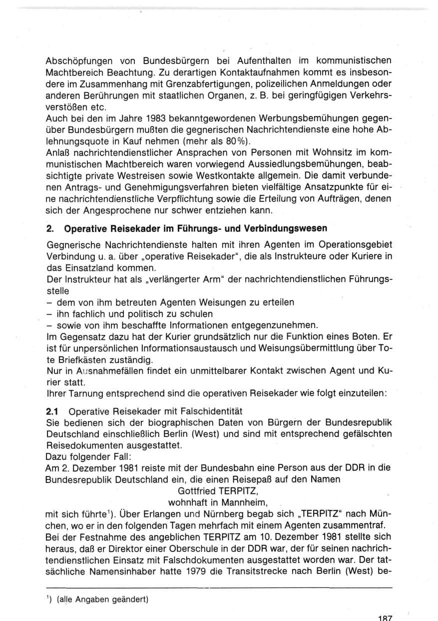 Seite 190 des Verfassungsschutzbericht 1983 Bund