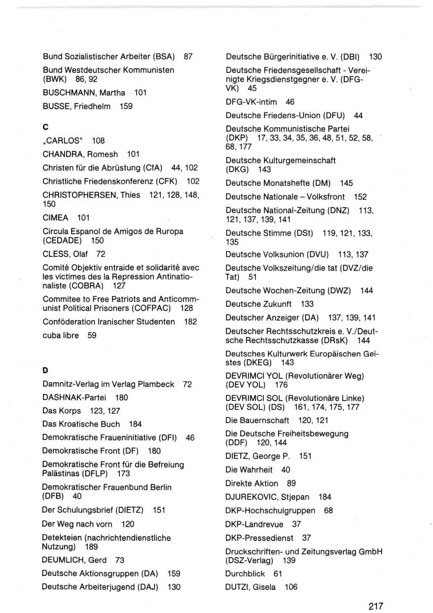Seite 220 des Verfassungsschutzbericht 1983 Bund