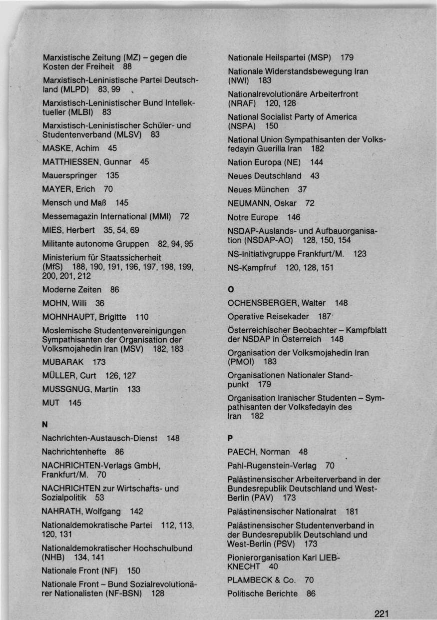 Seite 224 des Verfassungsschutzbericht 1983 Bund